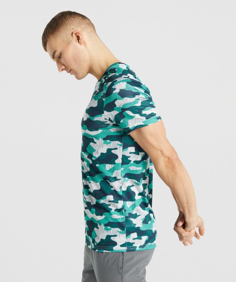 Men's Gymshark Arrival T-Shirts Camo | NZ 2MNDIP